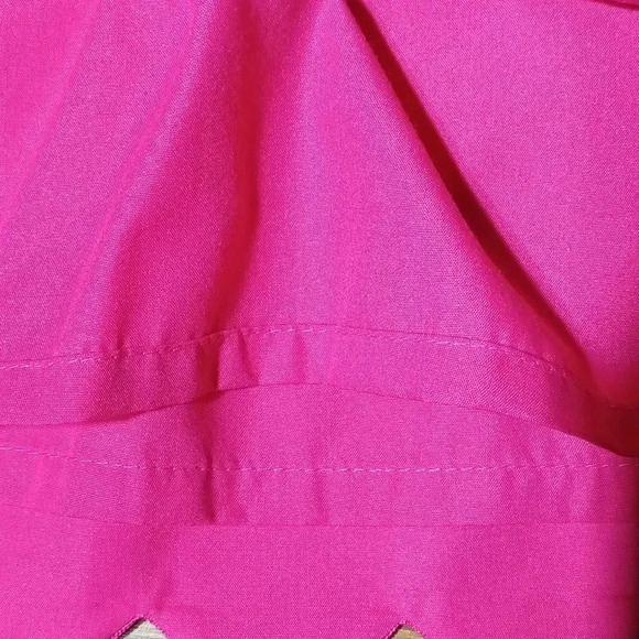 J. Crew Linen Cotten lined pink pull on skirt scalloped hem elastic waist 4 - Picture 5 of 8